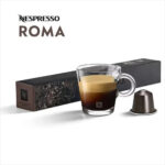 Кофе Nespresso Roma капсулы и чаша.