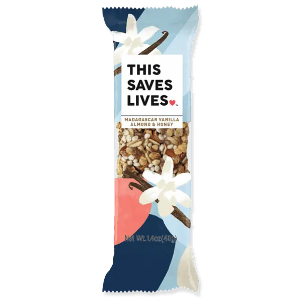 Безглютеновый батончик-мюсли “This saves lives” madagascar vanilla almond & honey