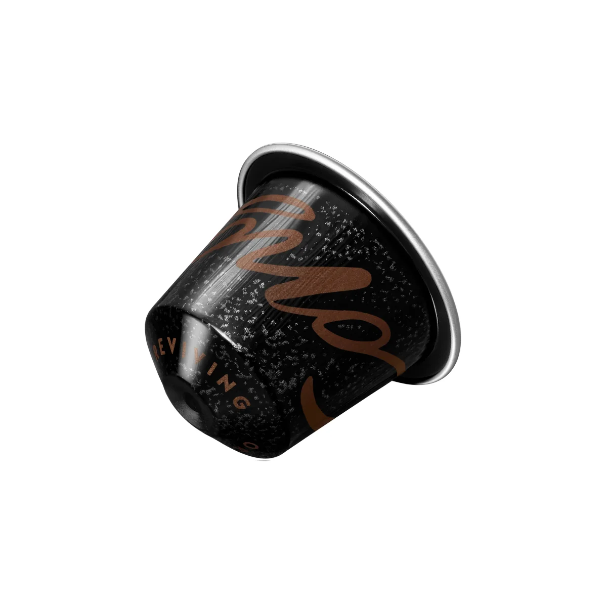 nespresso original kahawa ya congo (7) Кофейная капсула на белом фоне.