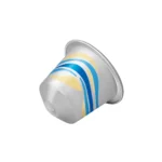 Капсула кофе на белом фоне.