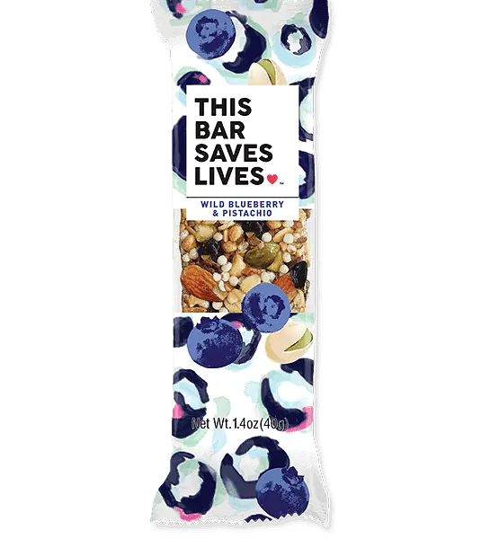 Безглютеновый батончик-мюсли “This saves lives” wild blueberry & pistachio