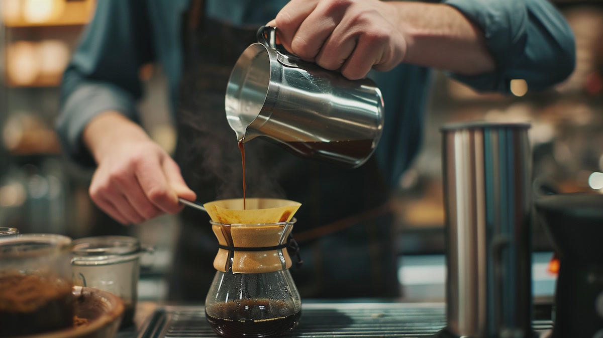 Приготовление кофе методом капельного заваривания.