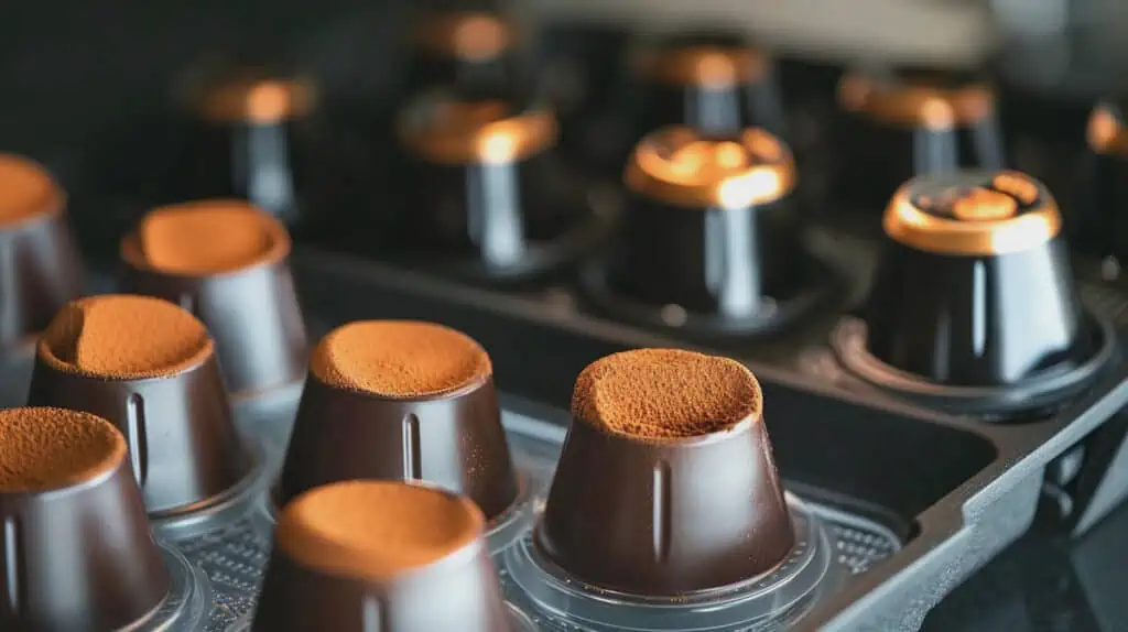 Капсулы кофе в кофемашине.