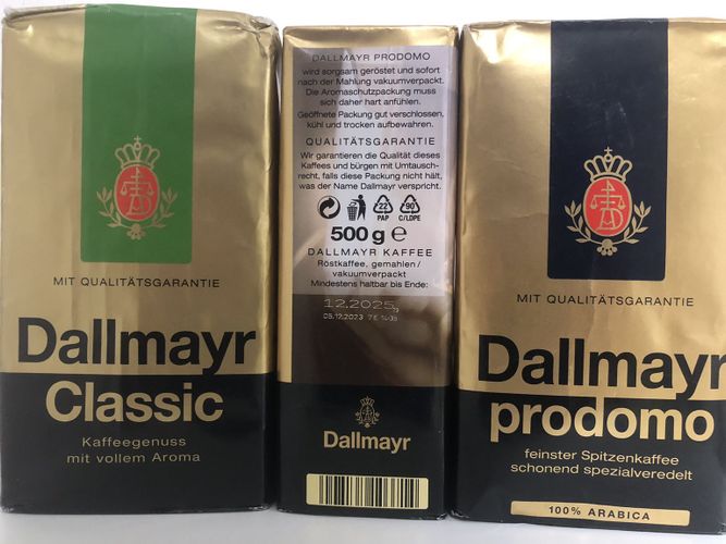 Кофе Dallmayr Classic и Prodomo, упаковки.