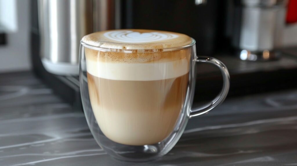 Капучино в стеклянной кружке
