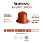 Капсула кофе Nespresso Envivo Lungo, темная обжарка.