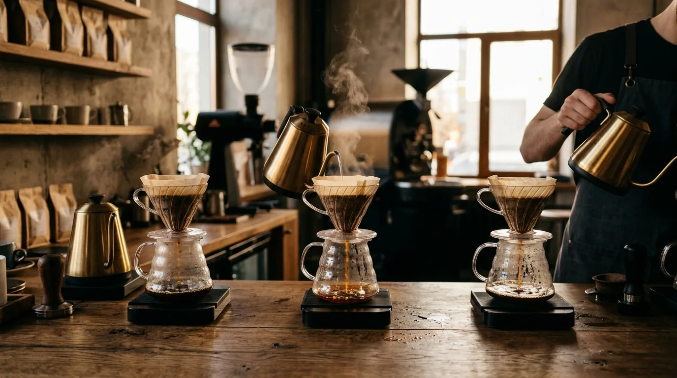 Пуровер V60 станция в спешелти-кофейне Москвы